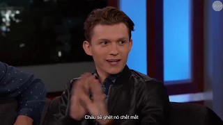 |Vietsub| Tom Holland và Robert Downey Jr. trả lời phỏng vấn Jimmy Kimmel