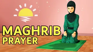 How to pray Maghrib for Girls - Step by Step - with Subtitle