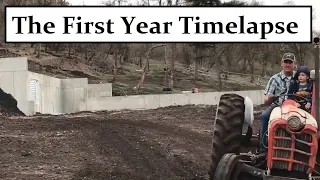 ONE YEAR TIMELAPSE - The First Year Developing Our Off Grid Homestead!