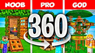 360 VR Minecraft NOOB vs PRO vs HACKER: Jungle Tree House Build Challenge in Minecraft 360