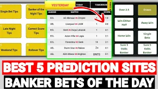 5 Secret Football Prediction Websites - BANKER BETS OF THE DAY || Best Betting Tips Websites