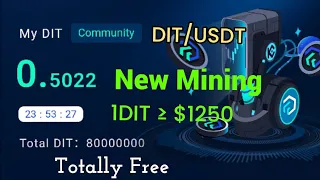 DIT NEW MINING 📢 START TO DAY 📢BECOME BILLIONAIRE THIS YEAR📢NEVER THIS THIS OPPORTUNITY.