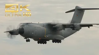 (4K) Airbus A400M Atlas Luftwaffe German Air Force 54+29 arrival at RAF Fairford RIAT 2022 AirShow