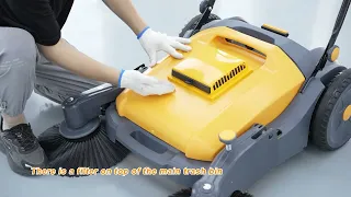Industrial Floor Sweeper C980S Unbox, 39 in cleaning width, https://www.crystalfloorscrubber.com