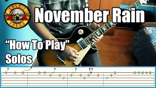 Guns N' Roses November Rain SOLOS LESSON with tabs