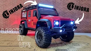 Traxxas TRX4-M Defender -  Injora Light Kit & Light Bar Install & Review