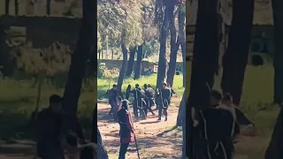 Medieval larp fight