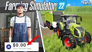 24 HOURS with $0,00 on a Flat Map  ... ep.2🚜Farming Simulator 22