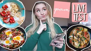 Lecker, oder? 😋 Brandneue PAMELA REIF APP im Live Test! Einen ganzen TAG essen wie PAM 🤔🥥🥔🥗