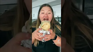 Not that spicy queen eats chipotle burrito