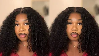 BOMB CURLY GLUELESS WIG | Ready to Go 4x7 lace closure Wig Install | AliPearl Hair