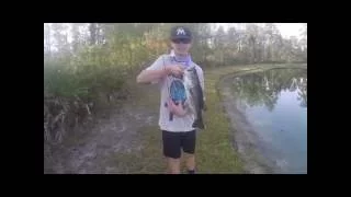 Bass fishing with a Barbie pole