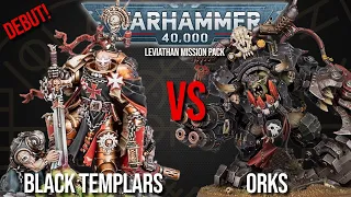 DEBUT! Black Templars Vs Orks - Warhammer 40k Battle Report