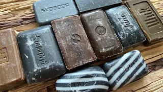 Asmr soap Cutting black and dark brown soap. Dry Soap. Crunchy Sound. Relax 😌