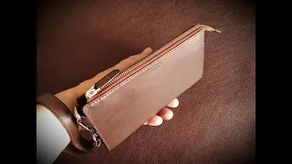 Мужской клатч своими руками. Ручная работа из натуральной кожи. A man's clutch with his own hands.