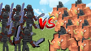 10 MUTANT WITHER SKELETONS vs 10 MUTANT MOBS in Minecraft Mob Battle