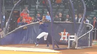 Carlos Correa:  batting practice before Astros 2019 Home Opener...4/5/19