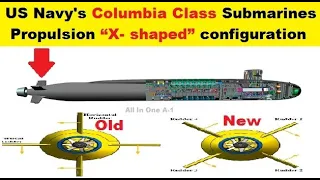 Columbia Class Submarines Propulsion “X- shaped” configuration of rudder, US Navy's, General Atomics