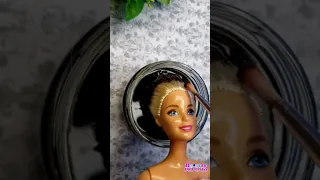💛 How to dye Barbie's hair like a pro (permanently) 🤎From Blonde to Chocolate 🍫 with synthetic dye