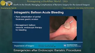 Emergencies after Endoscopic Bariatric Procedures