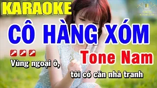 Karaoke Cô Hàng Xóm Tone Nam Nhạc Sống | Trọng Hiếu