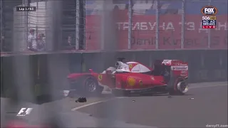 Sebastian Vettel crash Russian GP 2016