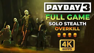 Payday 3 - Full Game in 4K (Hardest Difficulty, Solo Stealth Gameplay)