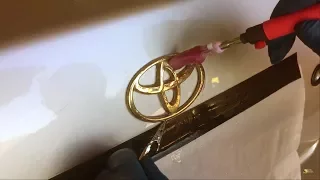 How to: Gold Plating on Plastic Chrome Car Emblems & Badges - ON CAR