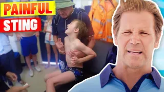 Young Boy Cries Out in Agony from Jellyfish Sting!