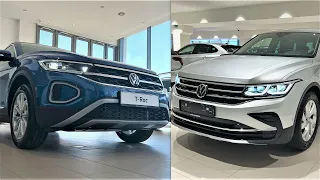 New Volkswagen T ROC 2023 vs New Volkswagen Tiguan 2023 - Headlights comparison (IQ.Light)