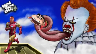 FRANKLIN VS PENNYWISE IN GTA 5 MEGA RAMP CHALLENGE | THUGBOI MAX