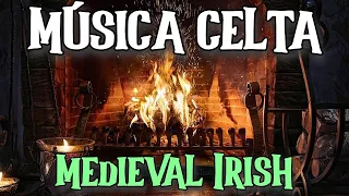 Medieval Irish Tavern While Celtic Travelling Band Plays Ambience  Crackling Fireplace & Chatter