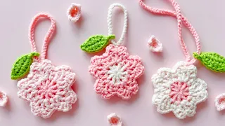 How to Crochet a Sakura Hanging Accessory | Crochet Tutorial | US Term | for Advanced Beginner