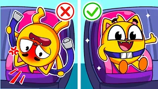 Safety Rules In The Car 🚗 Buckle Up! 🤩😎 4 Friends Kids Stories