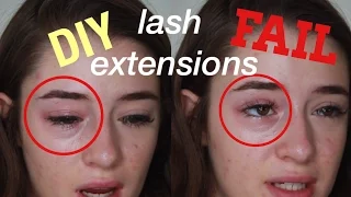 DIY LASH EXTENSION FAIL//I CUT OFF MY LASHES