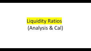 Financial Ratios part 1  Liquidity ratios New