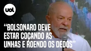 Lula provoca Bolsonaro: 'Certamente não voltará à Presidência; deve estar roendo as unhas'