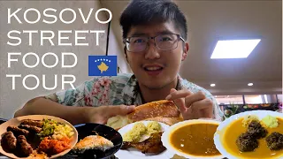 KOSOVO STREET FOOD TOUR 🇽🇰 - BEEF SOUP, MEATBALLS, GRILLED CHICKEN, QEBAP in Prizren, Kosovo!