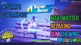 ASMR Gaming | Fortnite Maki Master Skin Relaxing Gum Chewing 🎮🎧Controller Sounds + Whispering😴💤