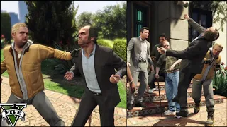 Lamar & Brad Keeps Punching Trevor & Franklin in Cutscene! | GTA 5