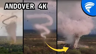 !ENHANCED 4K! MOST JAW-DROPPING Tornado Footage of Andover EF3