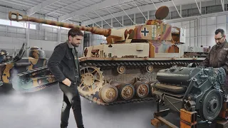 They are restoring extremely rare tanks in the workshop of the Musée des Blindés