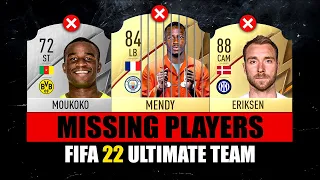 FIFA 22 | MISSING PLAYERS IN FIFA 22! 😭💔 ft. Eriksen, James, Mendy… etc