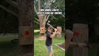 Why handle length affects your axe throws #shorts #axethrowing #axe #vikings #skills #tips #new