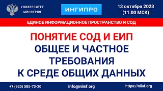 Кондратьев Я.М. Понятие СОД и ЕИП. Общее и частное. Требования к Среде общих данных