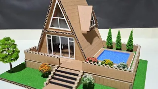 CARA MEMBUAT MINIATUR RUMAH DARI KARDUS #106 RUMAH KERUCUT