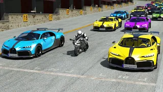 Kawasaki Ninja H2 vs Bugatti Chiron Pur Sport Sports Cars at Old Spa