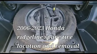 Honda ridgeline spare tire location and removal 2006-2023