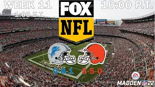 2021 NFL Season - Week 11 - Lions at Browns (Madden 22)