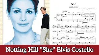 NOTTING HILL - She (Elvis Costello Version) (with sheets)